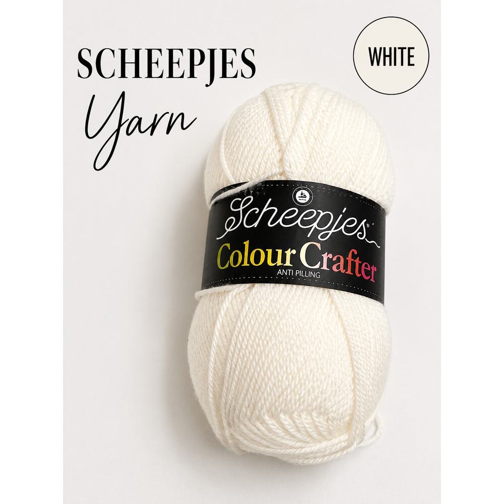 Scheepjes Colour Crafter Yarn Barneveld 1005 White Acrylic Skein